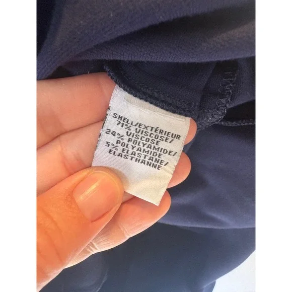 Diane von Furstenberg Navy Blue Ruffle Hem Short Sleeve Sheath Dress Size 4 - Picture 6 of 10